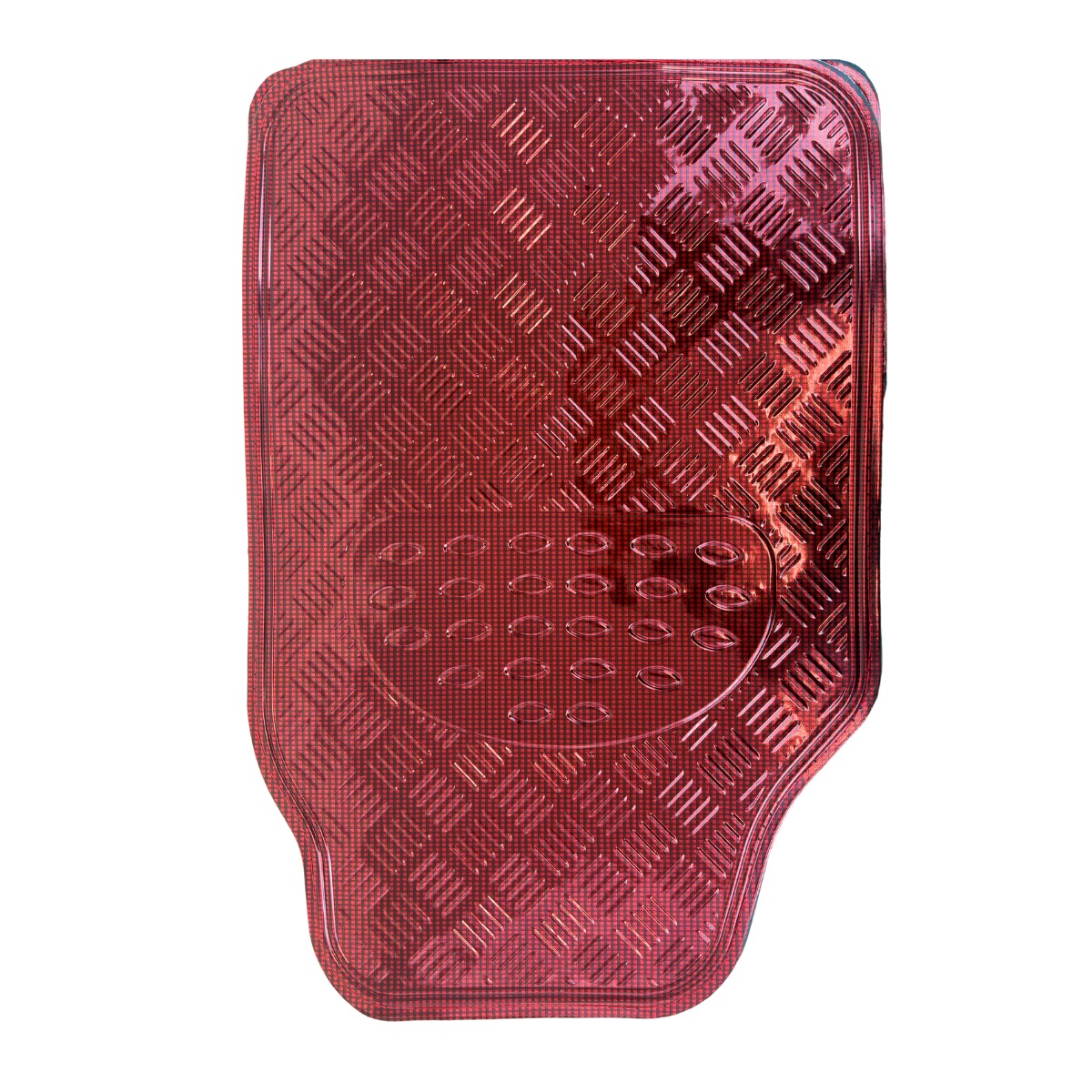 Cubre alfombra simil aluminio carbono rojo