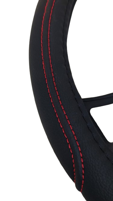 Cubre volante premium reborde con costura roja