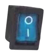 Llave tecla mini de embutir un punto 12v 10a con luz azul