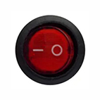 Llave tecla mini redonda un punto 16 amp. con luz roja