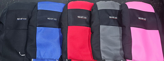 Funda cubreasientos tela deportiva negra/rojo