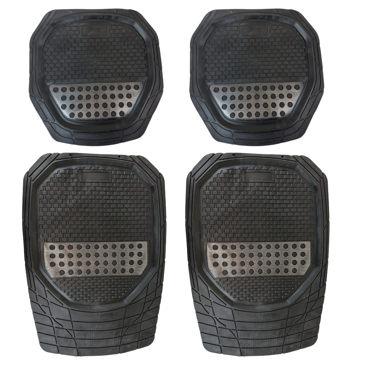Cubre alfombra negra anti derrame talonera carbono x 4 pzas